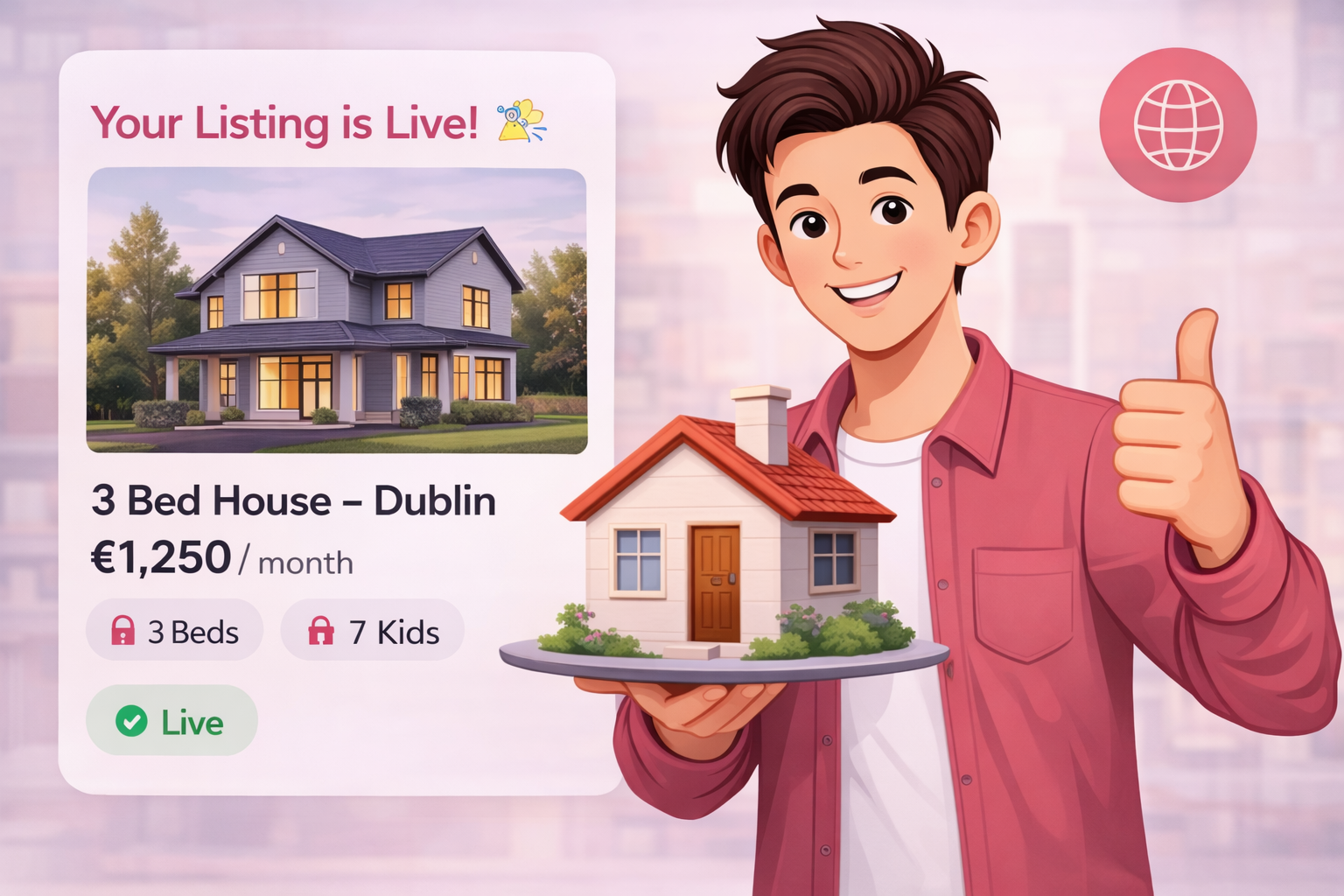 Property listing live illustration